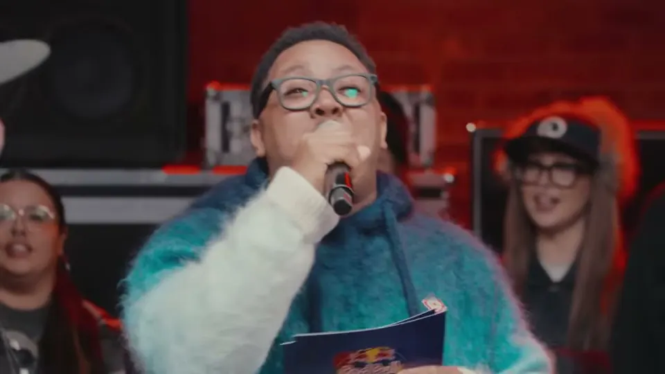 Snowy performing on Red Bull Mic Flex